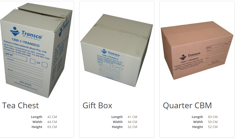 Transco Cargo Australia - Transco Cargo Australia Personal Effects Boxes and Crates